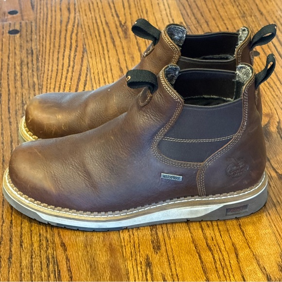 Georgia Boot AMP LT Wedge Waterproof Chelsea Work Boot - Men’s size 12 - Picture 4 of 6